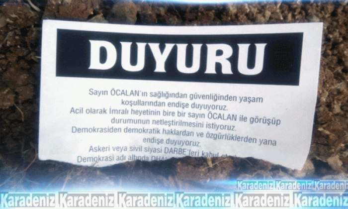 Bayrak yakanların üzerinden Apo bildirisi çıktı