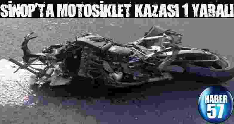 Sinop’Ta Motosiklet Kazası 1 Yaralı