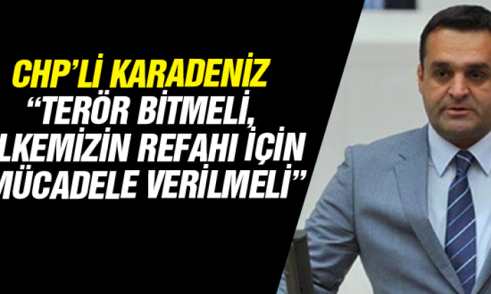 Chp’li Karadeniz “Terör Bitmeli, Ülkemizin Refahı İçin Mücadele Verilmeli”
