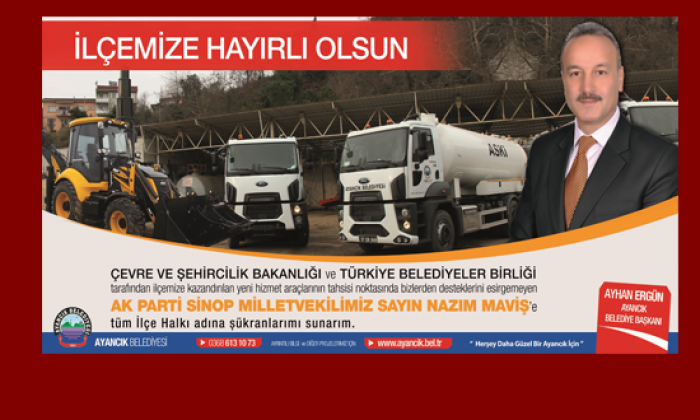 Ayancık Belediyesine Yol Süpürme ve Temizlik Aracı Hibe edildi