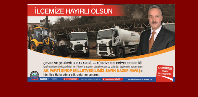 Ayancık Belediyesine Yol Süpürme ve Temizlik Aracı Hibe edildi