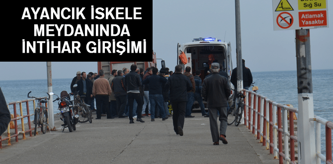 Ayancık İskele meydanında intihar girişimi