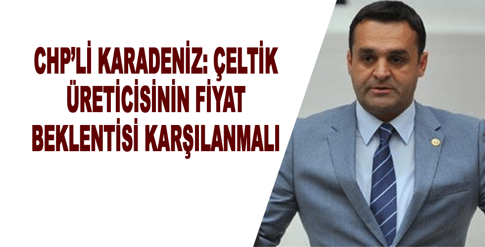 CHP’Lİ KARADENİZ: ÇELTİK ÜRETİCİSİNİN FİYAT BEKLENTİSİ KARŞILANMALI