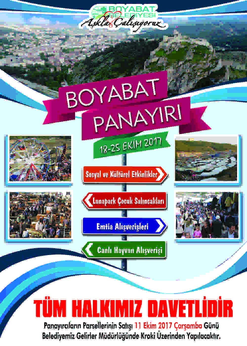 Boyabat Panayırı 18 Ekim’de başlıyor