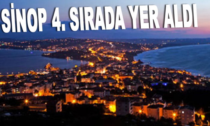 SİNOP 4. SIRADA YER ALDI