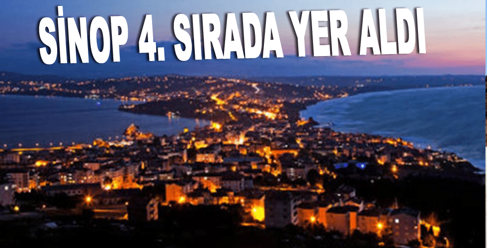 SİNOP 4. SIRADA YER ALDI