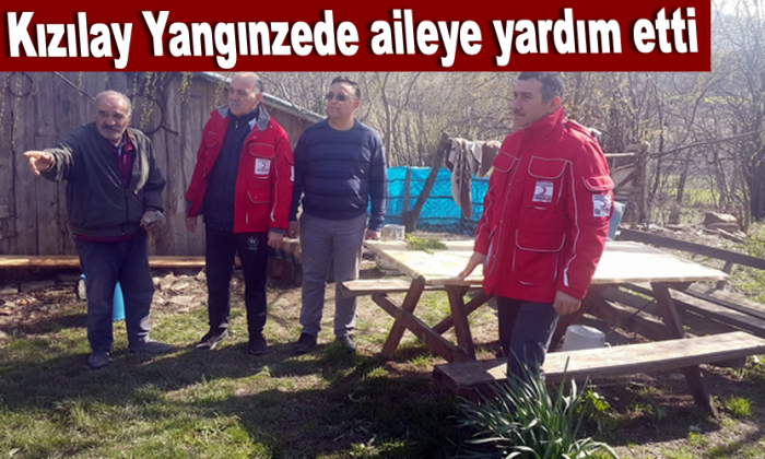 Kızılay Yangınzede aileye yardım etti