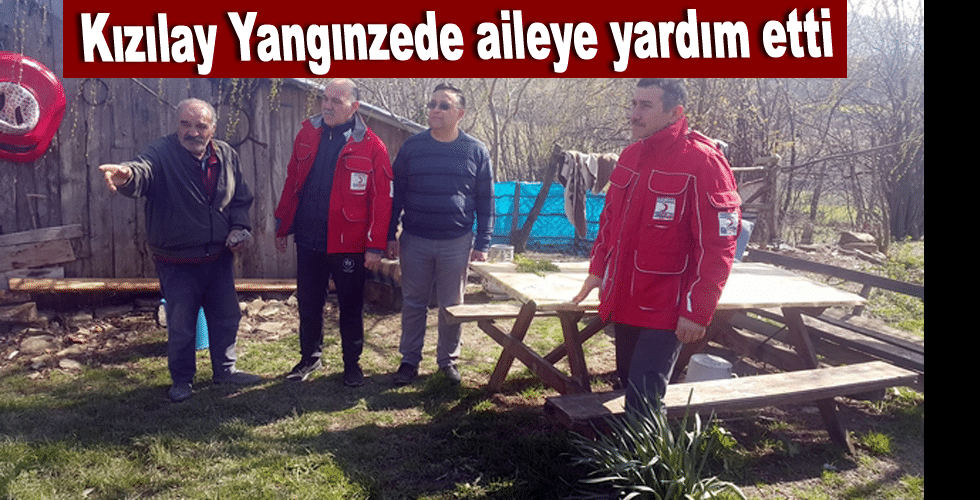 Kızılay Yangınzede aileye yardım etti