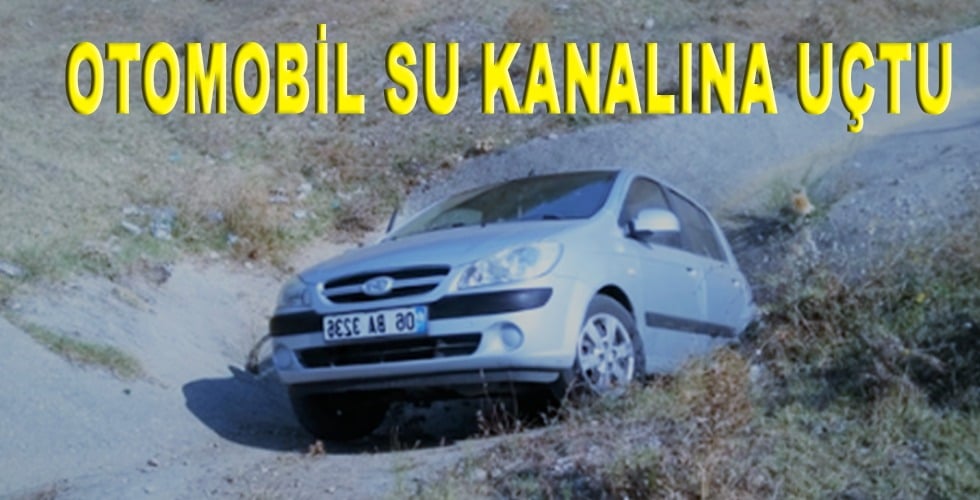 Otomobil su kanalına uçtu