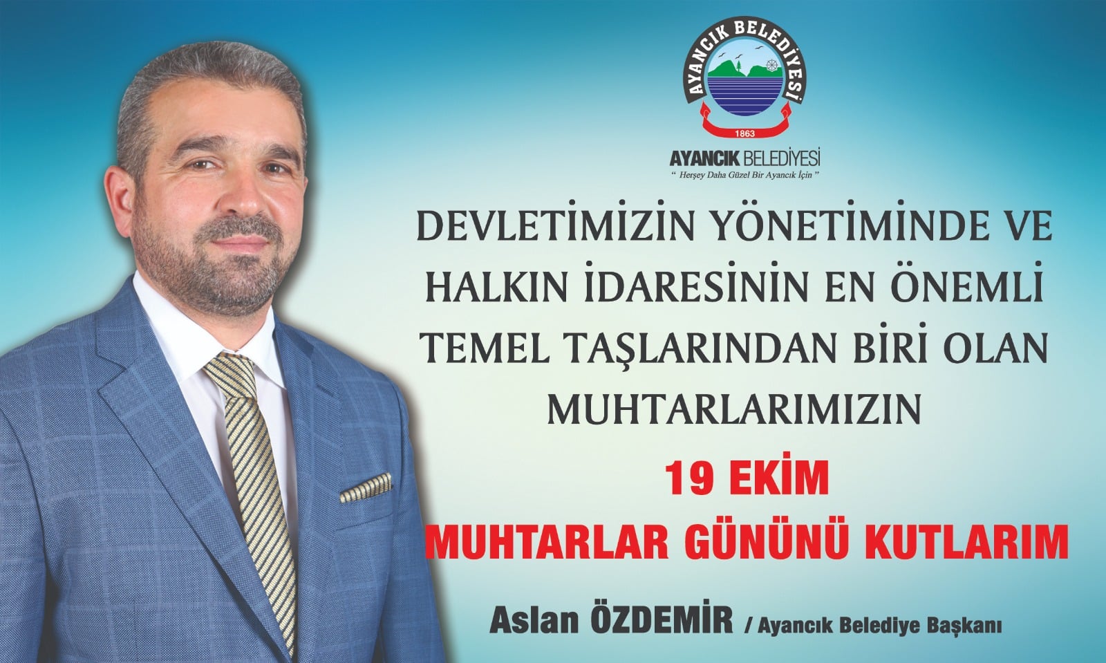 Ayancık Belediye Başkanı Muhtarlar Günü'nü kutladı