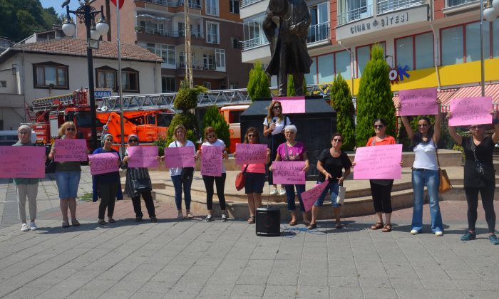 KADIN CİNAYETLERİNE AYANCIK CHP KADIN KOLLARINDAN TEPKİ