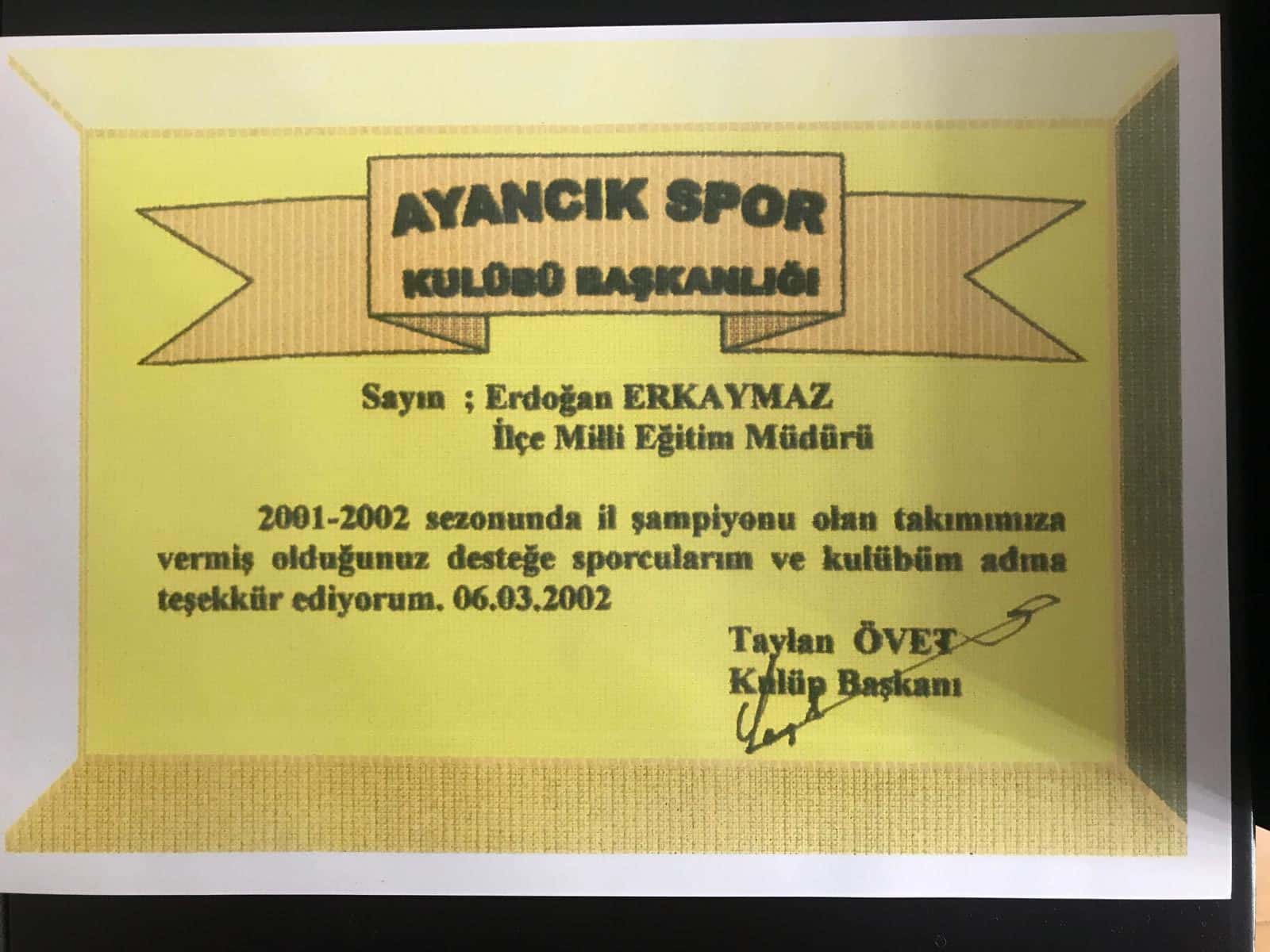 Ayancık Spor Külübüne Açıklama