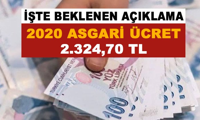 2020 Asgari Ücreti Belli Oldu: 2.324 TL