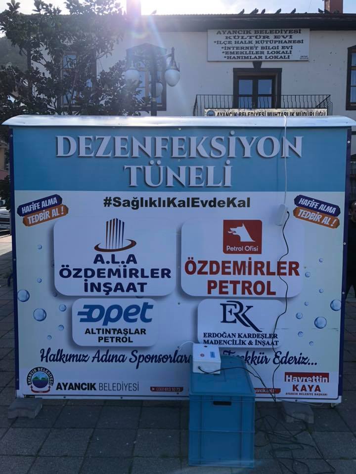 Dezenfeksiyon tüneli Ayancık'ta