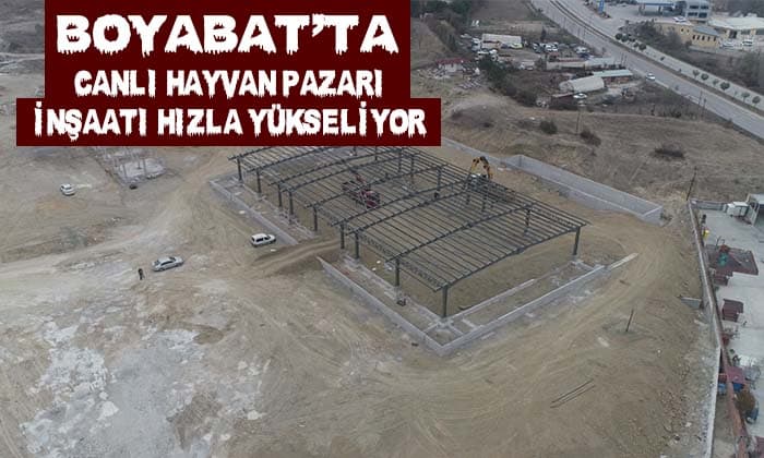 CANLI HAYVAN PAZARI İNŞAATI HIZLA YÜKSELİYOR