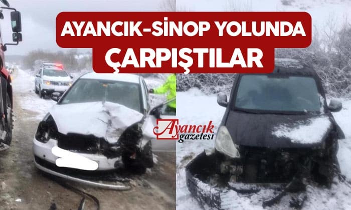 Ayancık-Sinop Yolunda İki Araç Çarpıştı