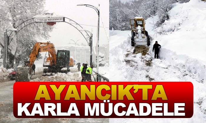 Ayancık’ta Karla Mücadele Devam Ediyor