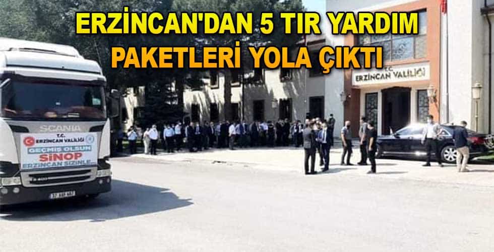 Erzincan’dan 5 Tır Yardım paketleri Yola Çıktı