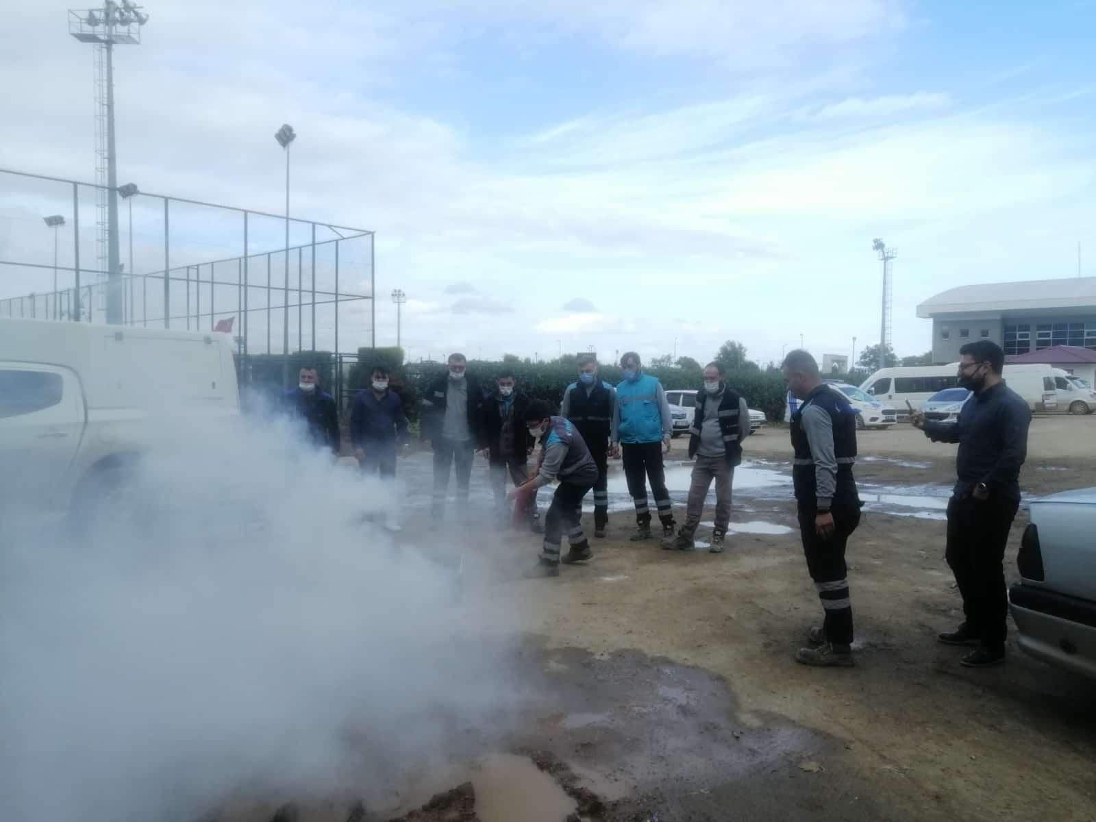 Ayancık'ta yangın tatbikatı düzenledi