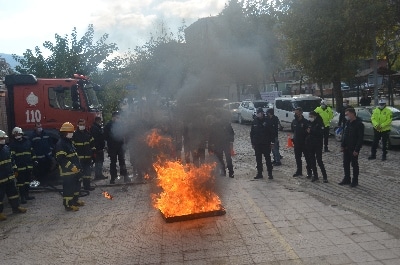 İlçe Emniyet Müdürlüğü’nden Yangın Tatbikatı