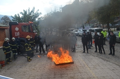 İlçe Emniyet Müdürlüğü’nden Yangın Tatbikatı