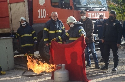 İlçe Emniyet Müdürlüğü’nden Yangın Tatbikatı