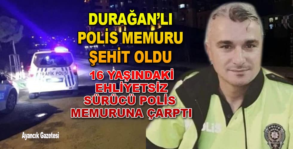 16 Yaşındaki ehliyetsiz sürücü Polis Memuruna çarptı