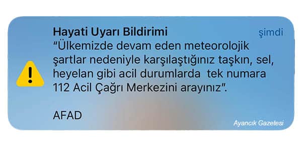 Hayati uyarı bildirimi