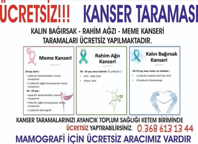 Ayancık'ta Ücretsiz Kanser Taraması