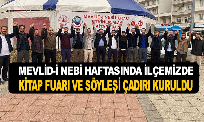 Mevlid-i Nebi Haftasında ilçemizde kitap fuarı ve söyleşi çadırı kuruldu