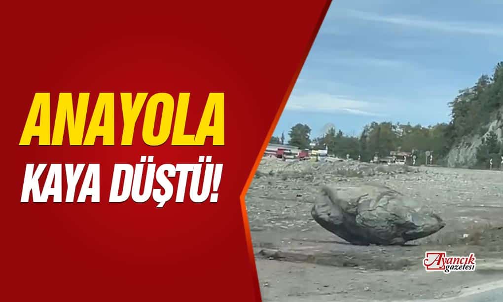 Ayancık’ta Anayola Kaya Düştü