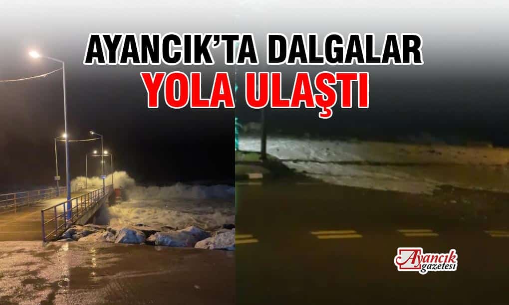 Ayancık’ta Dalgalar Yola Ulaştı