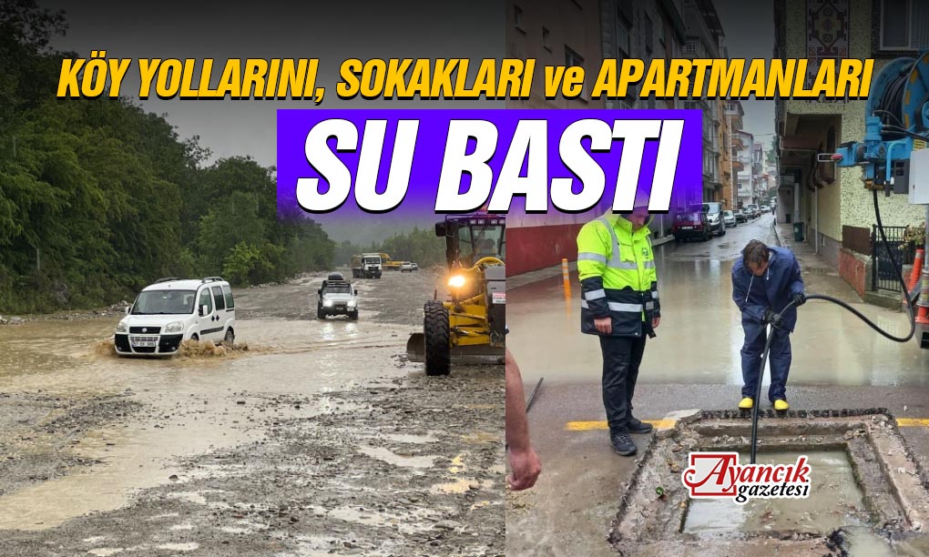 Ayancık’ta Sağanak Yağışla Mücadele