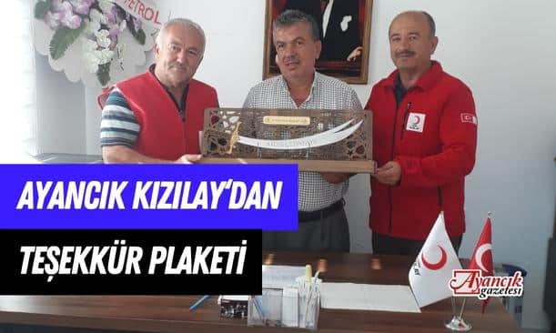 Ayancık Kızılay’dan Teşekkür Plaketi