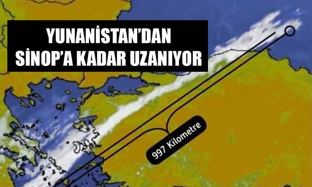Yunanistan’dan Sinop’a Kadar Uzanan Çizgi Uydudan Görüntülendi