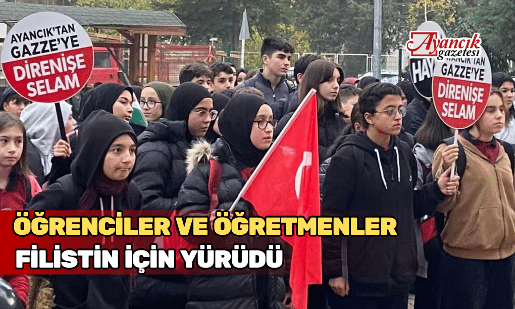Öğrenciler Ve Öğretmenler Filistin İçin Yürüdü