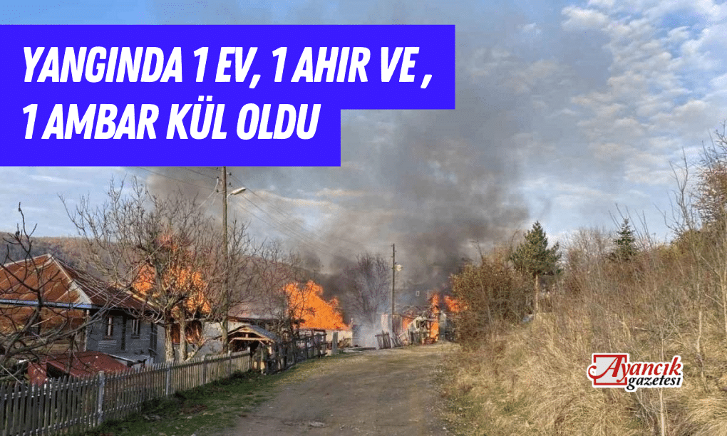 Yangında 1 Ev, 1 Ahır Ve 1 Ambar Kül Oldu