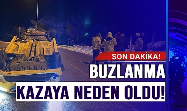 TİCARİ ARAÇ TAKLA  ATTI 1 YARALI