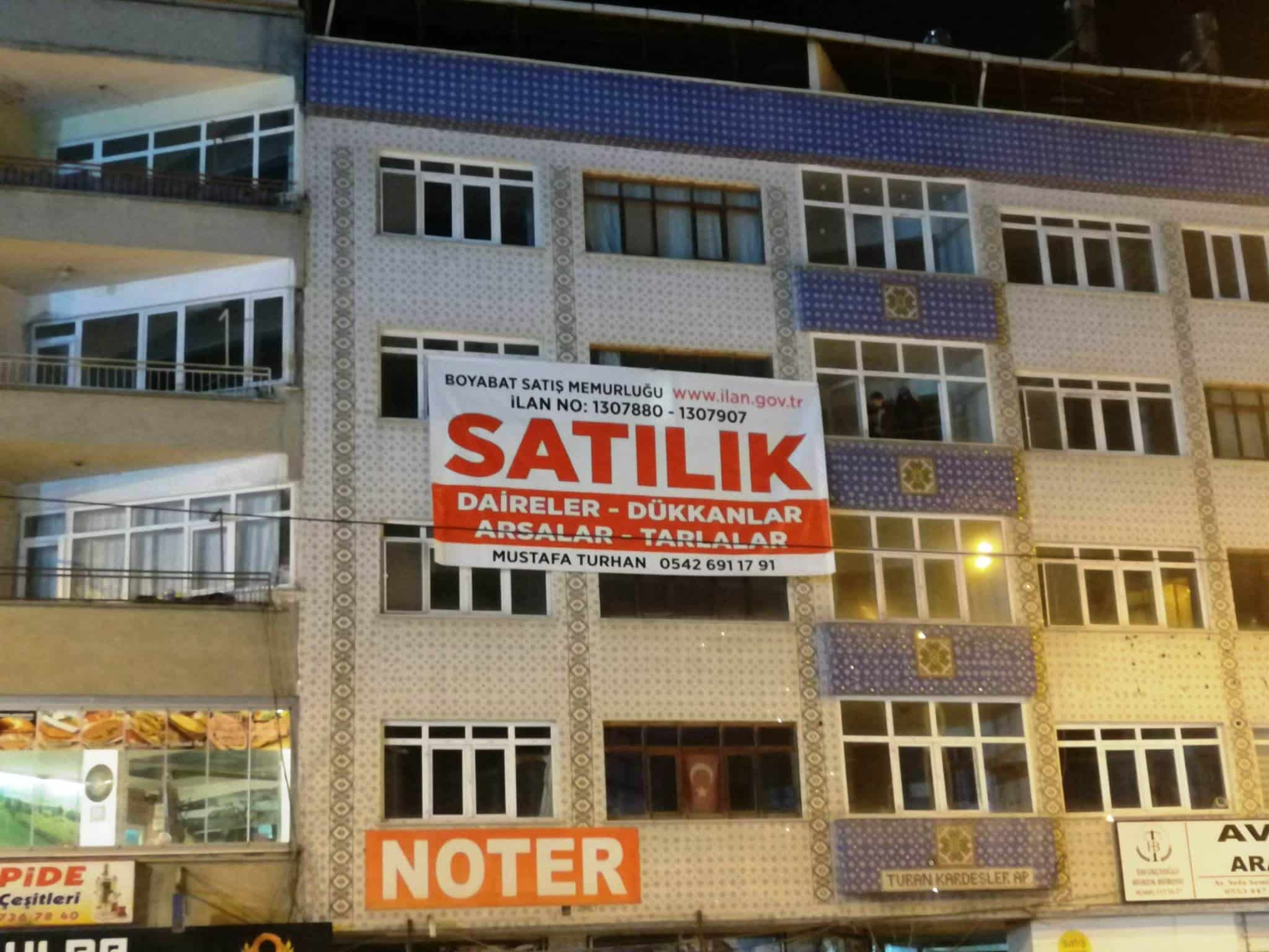 Boyabat İzale-i Şuyu’dan  Satılık Dükkanlar, Daireler, Tarlalar, Arsalar!…