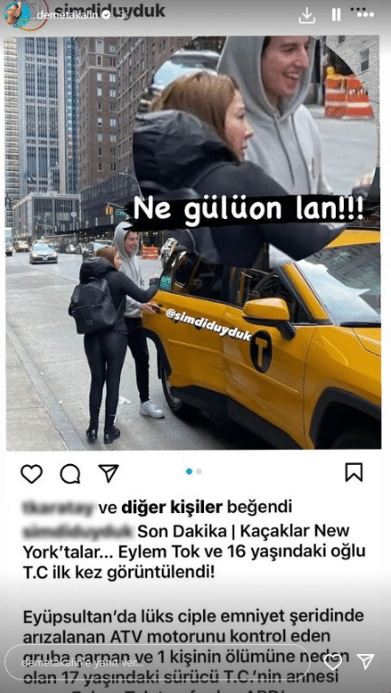 Kaza Sonrası New York'a Kaçan Yazar Eylem Tok ve Oğlu Gülümserken Görüntülendi