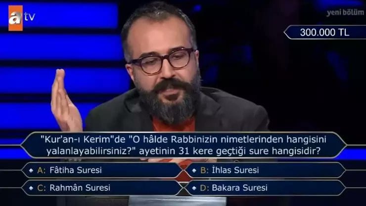 Kenan İmirzalıoğlu yarışmacının yanlış cevapladığı 'Ayet' sorusunu uzun uzun yanıtladı - Resim : 2