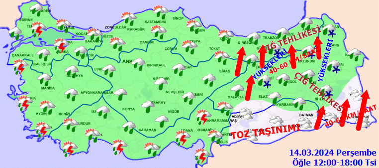 Günlük Hava Durumu Tahmini 14 Mart 2024