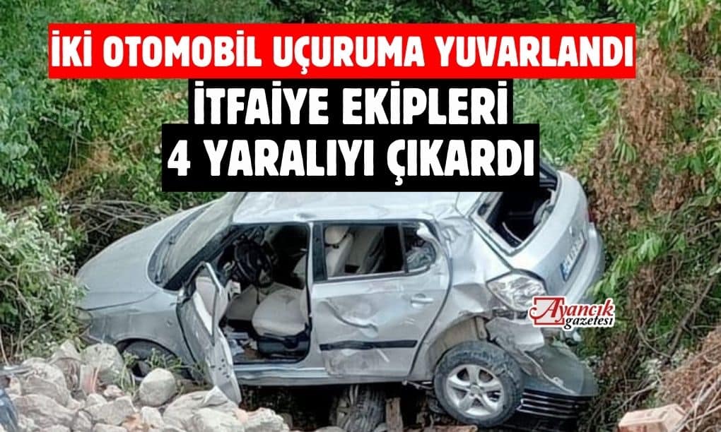 Çangal Dağında İki Otomobil Çarpıştı