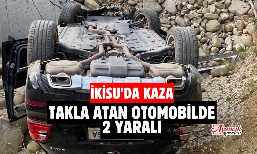 İkisu’da Otomobil Takla Attı