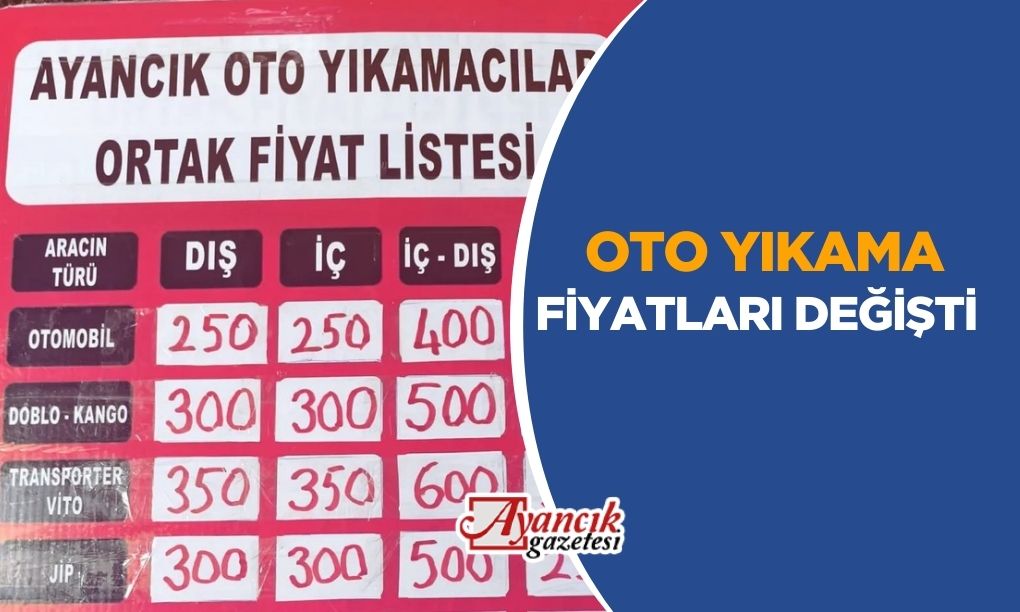 Oto yıkamacılar yeni fiyatları açıkladı