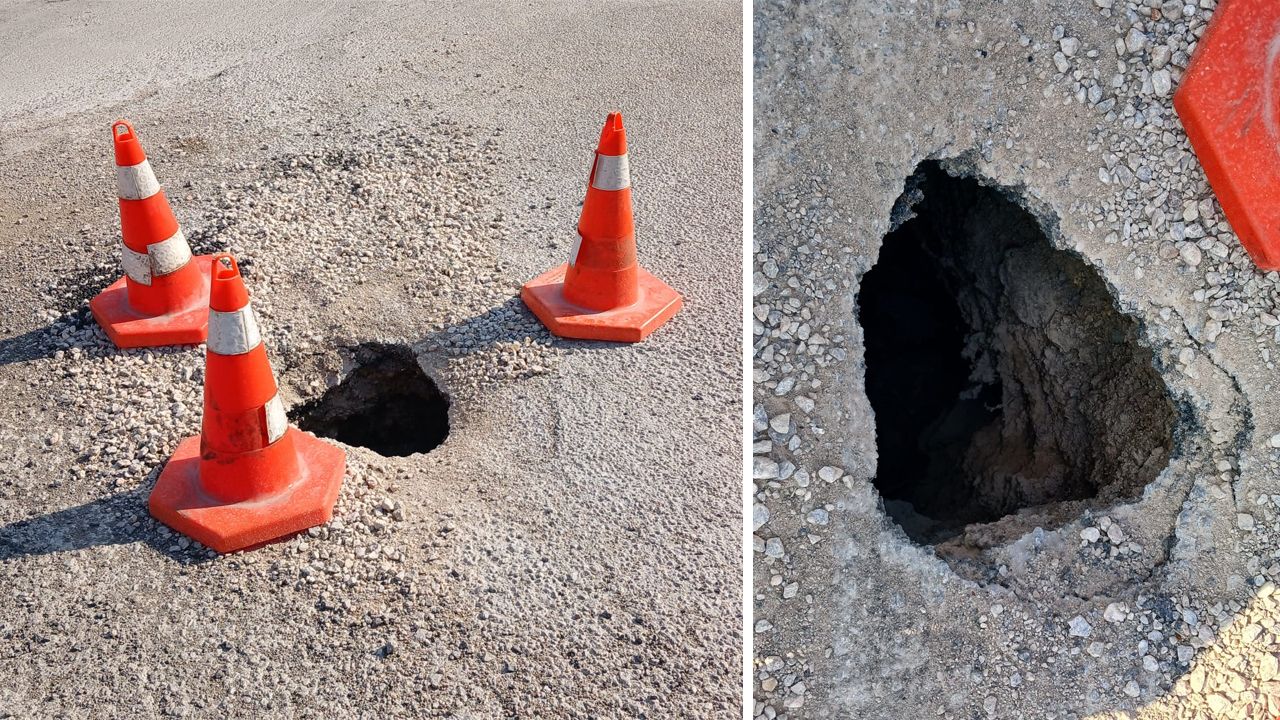 Sinop’ta Asfalt Altında Çökme
