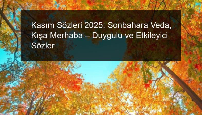 Kasım Sözleri 2025: Sonbahara Veda, Kışa Merhaba – Duygulu ve Etkileyici Sözler