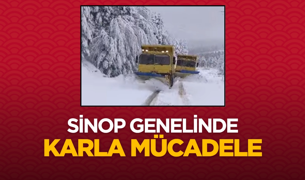 Sinop’ta Yol Açma ve Kar Küreme Çalışmaları Sürüyor