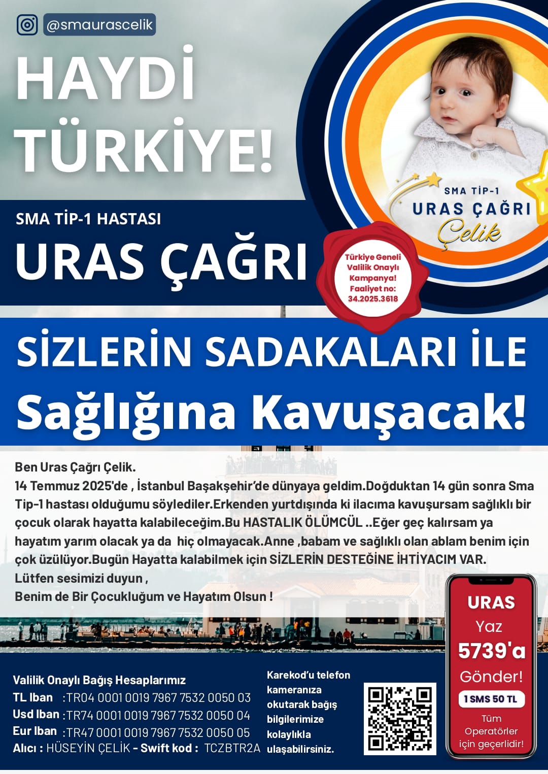 SMA Hastası Uras Bebek İçin Sinop Halkına Dayanışma Çağrısı