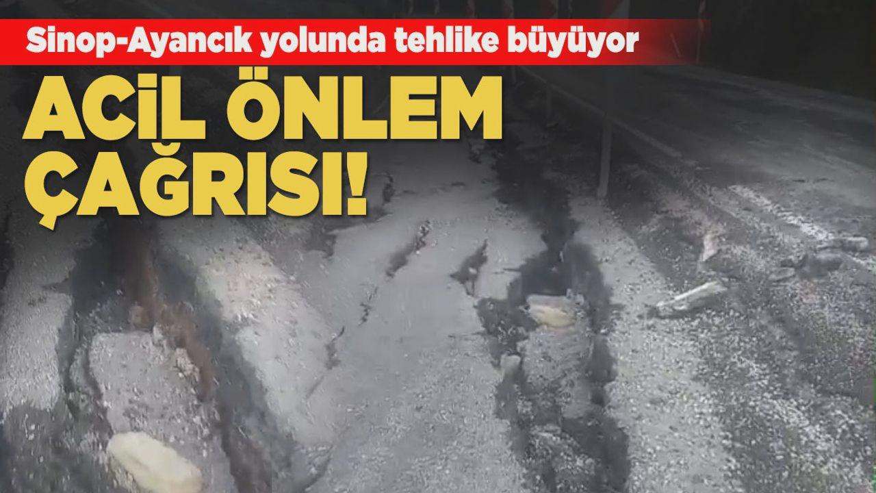 Sinop-Ayancık yolu çöküyor!